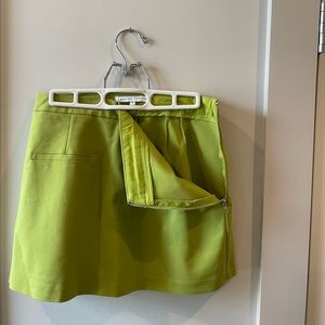 lime green, side zip skort